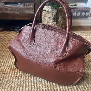 J. McLaughlin Brown Pebble Leather Tote Bag Purse